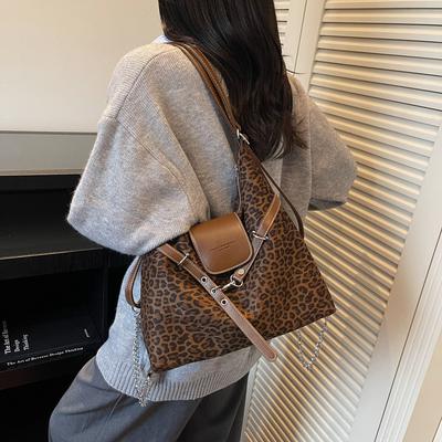 Sac à bandoulière grande capacité à imprimé léopard tendance pour femme, travail, déplacements, étudiant, sac à dos de cours, sac messager décontracté, tendance