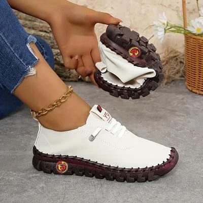 Women's Solid Color Casual Sneakers Slip On Lightweight Soft Sole Walking Shoes Comfort Low-top Daily Footwear