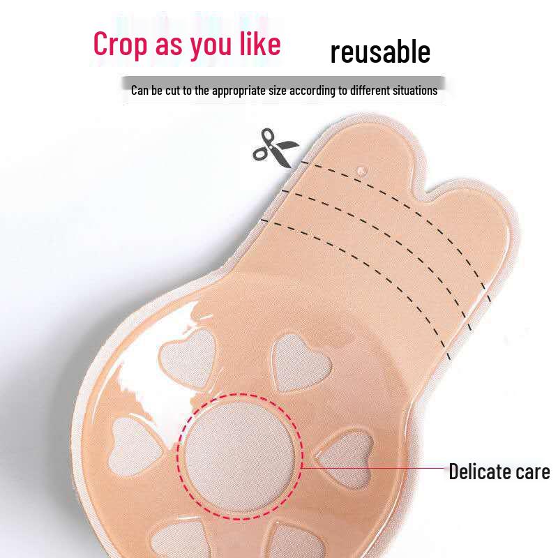 Bunny Ear Lift Breathable Invisible Nipple Covers: Ultra-Thin, Strapless, Anti-Sag Breast Pasties.