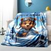 1PC Custom Name Bear Pilot Adventure Sky Blanket Versatile,all-season Throw Suitable for the Living Room,bedroom,camping,travel,and Gift