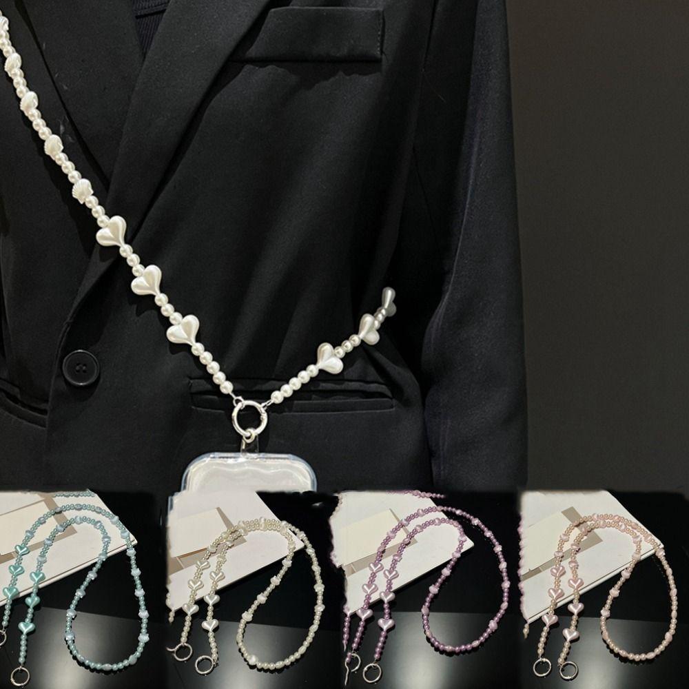 

Long Long Crossbody Phone Chain Crossbody Beads Phone Strap Mobile Phone Chain Phone Accessories рожевий