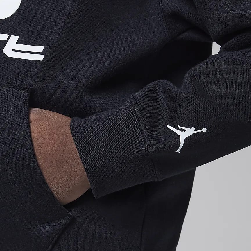 Jordan Sweatshirt Sport Fleece Lined Print Pullover Hooded Black Children Aged 3 7 Years Old HV1564-010