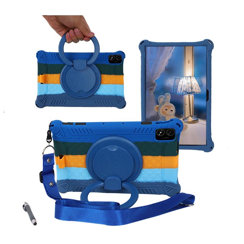 Rotatable Leather-Texture Silicone Case for Teclast T40 5G Tablet, Anti-Drop Protection