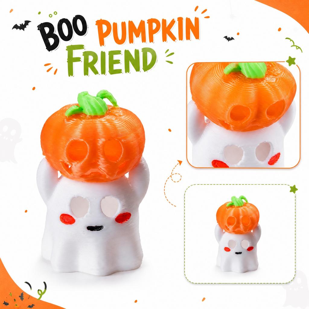 Halloween Ghost Figurine Holding Pumpkin Decoration Small Resin Ornament for Seasonal Home and Office Display