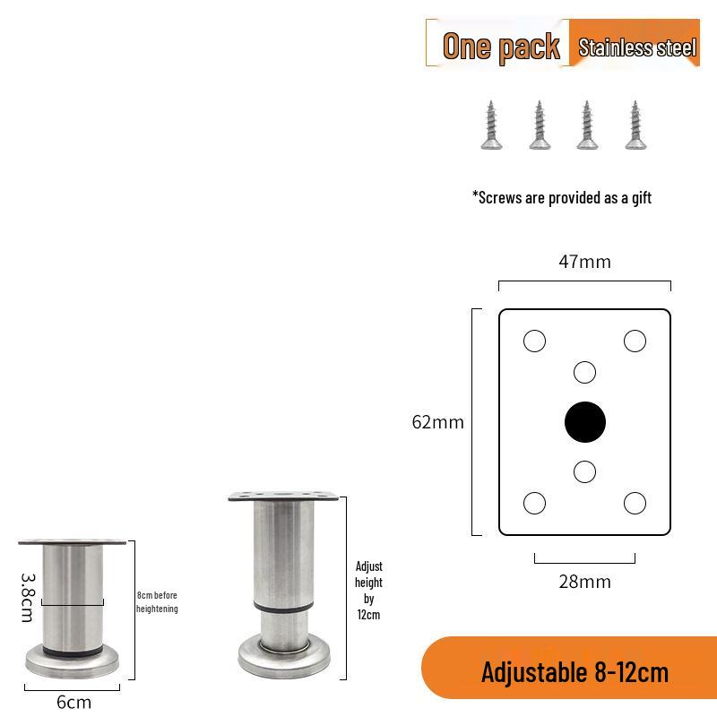Adjustable Telescopic Furniture Legs: Cabinet, TV Stand, Bed, and Sofa Support Feet