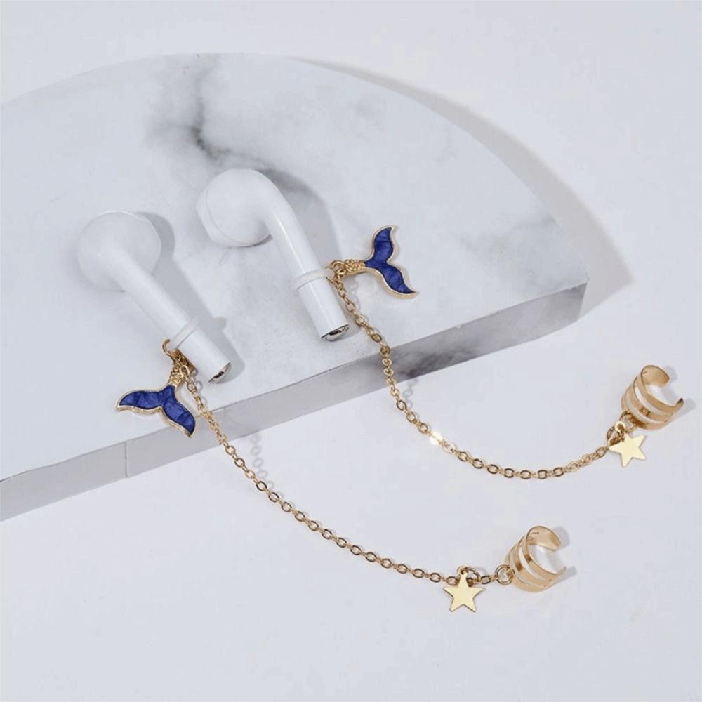 2pcs/pair Ear Decor Anti-lost Ear Clip Star Headphone Chains Anti-Lost Earphone Clip  Best Gifts
