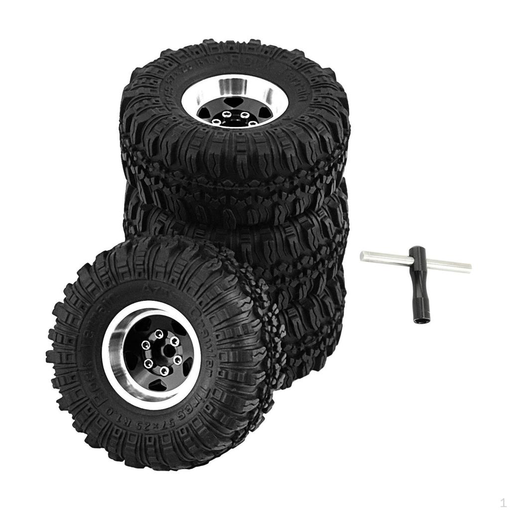 4 Pieces RC Car Tire Hobby Upgrade Wheel Rims Tires Set Wheels and for 1:18