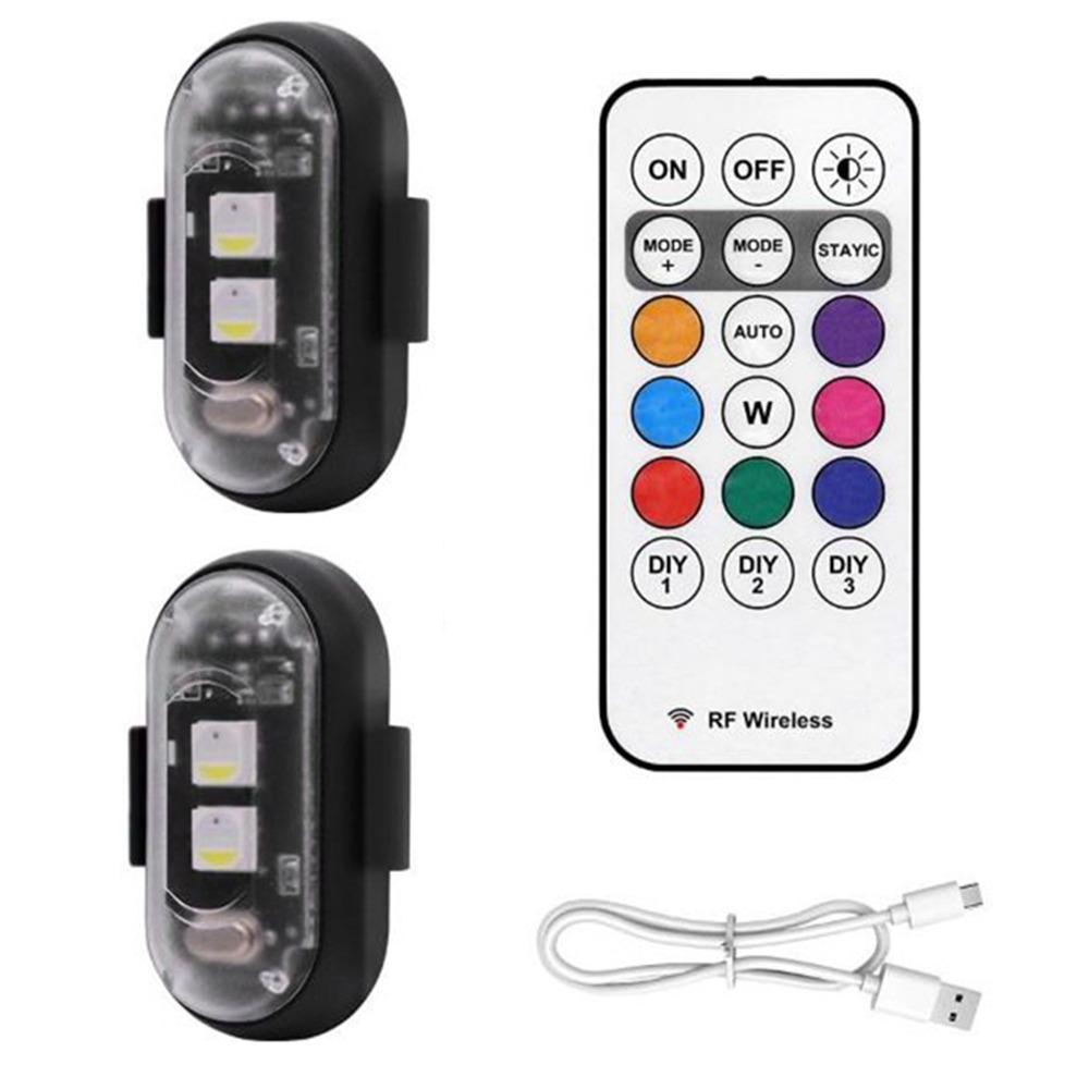 

Водонепроникні Бездротові Світлодіодні Стробоскопи Протизіткнені Манекен Сигнальна Лампа Миготливе Велосипедне Світло Велосипед 2Pcs