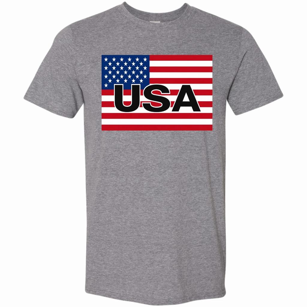 USA Flag Adam Mud Dogs Waterboy Unisex Softstyle T-Shirt