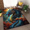 1PC Blue Dragon Coiled In Forest Print Carpet Rug for Living Room Bedroom Sofa Doormat Home Decor Non-slip Floor Mat