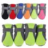 4 Stück Haustier-Hundeschuhe, rutschfeste, weiche Sohle, atmungsaktives Mesh, verstellbare Riemen, Stiefel