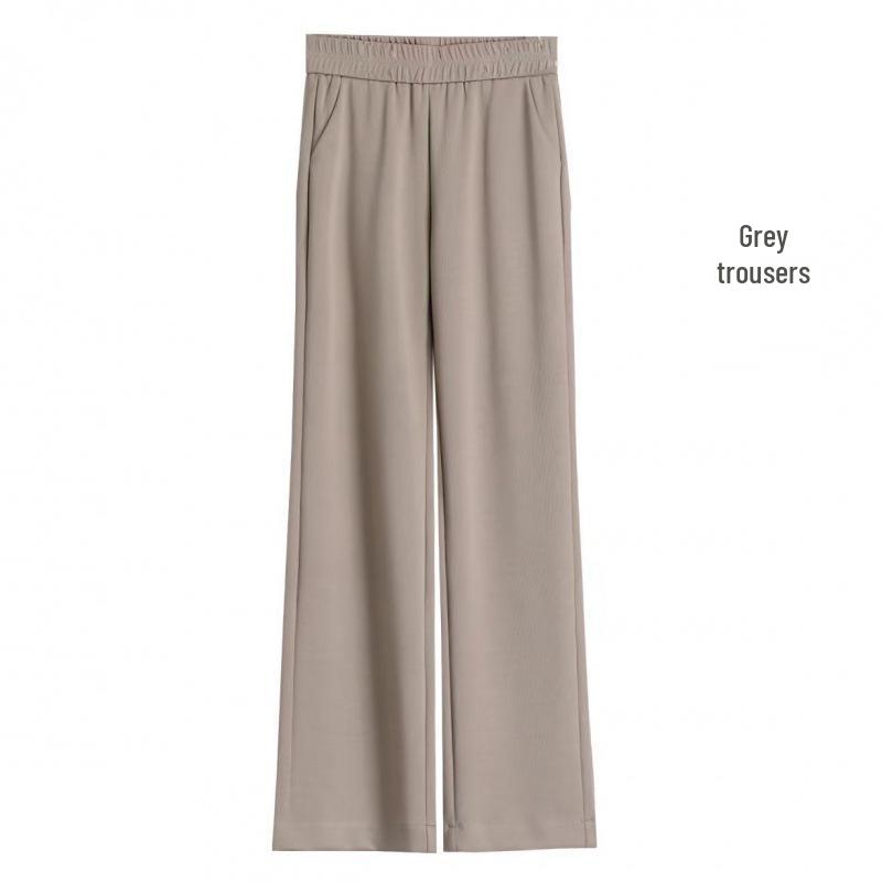 Ice Silk Chiffon High-Waist Quick-Dry Wide-Leg Pants for Women