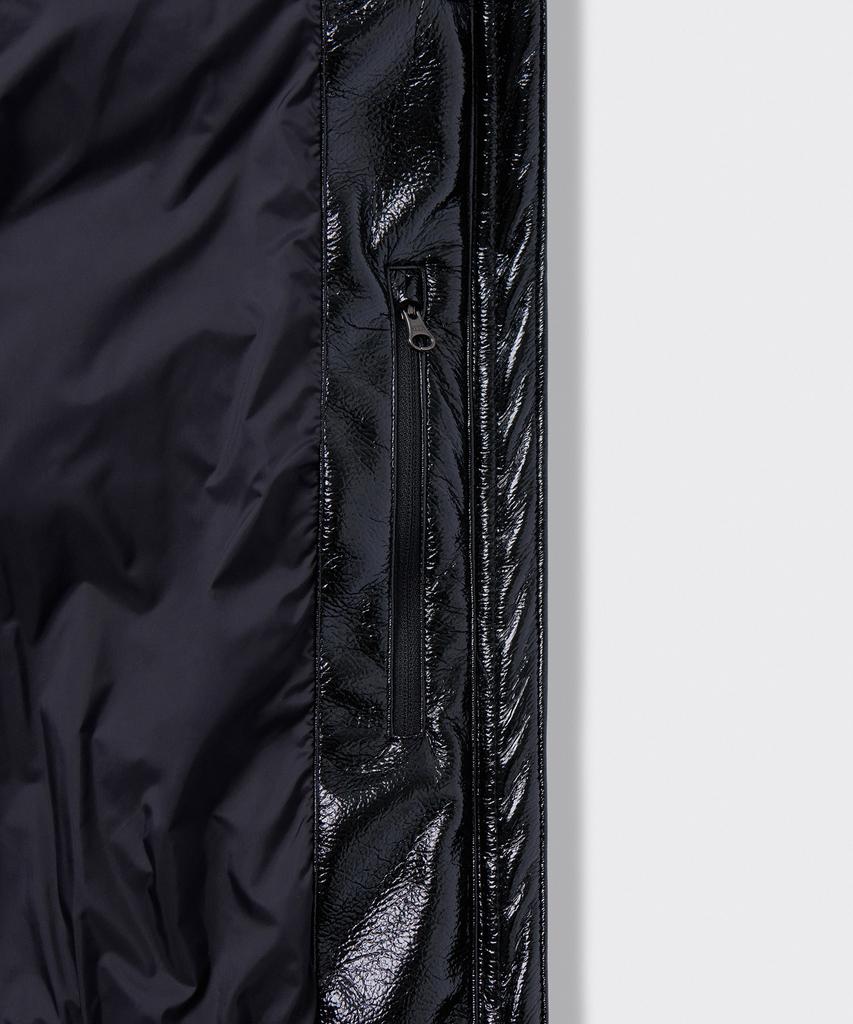 Musinsa Standard Woman Women'S Patent Synthetic Leather Puffer Short Padded Jacket [Black]