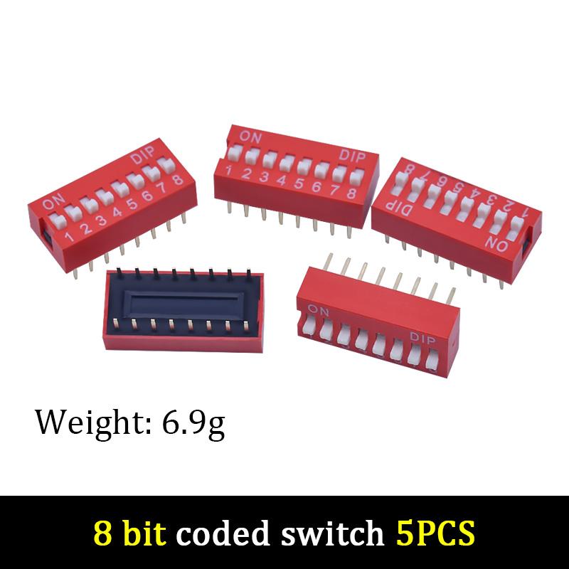 LIZAO DIP Switch Assorted Kit 1/1/1/1/1/6/7/8/11 Position 1.11mm Red Switches 1PCS Each