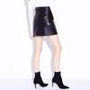 Spring Women's High Waist Genuine Sheepskin Leather A-line Shorts