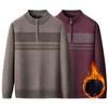 Men's Half-zipper Lapel Sweater Autumn and Winter Thickened Thermal Top Long Sleeves Men Half Zip Stand Collar Fleece Lined Sweater