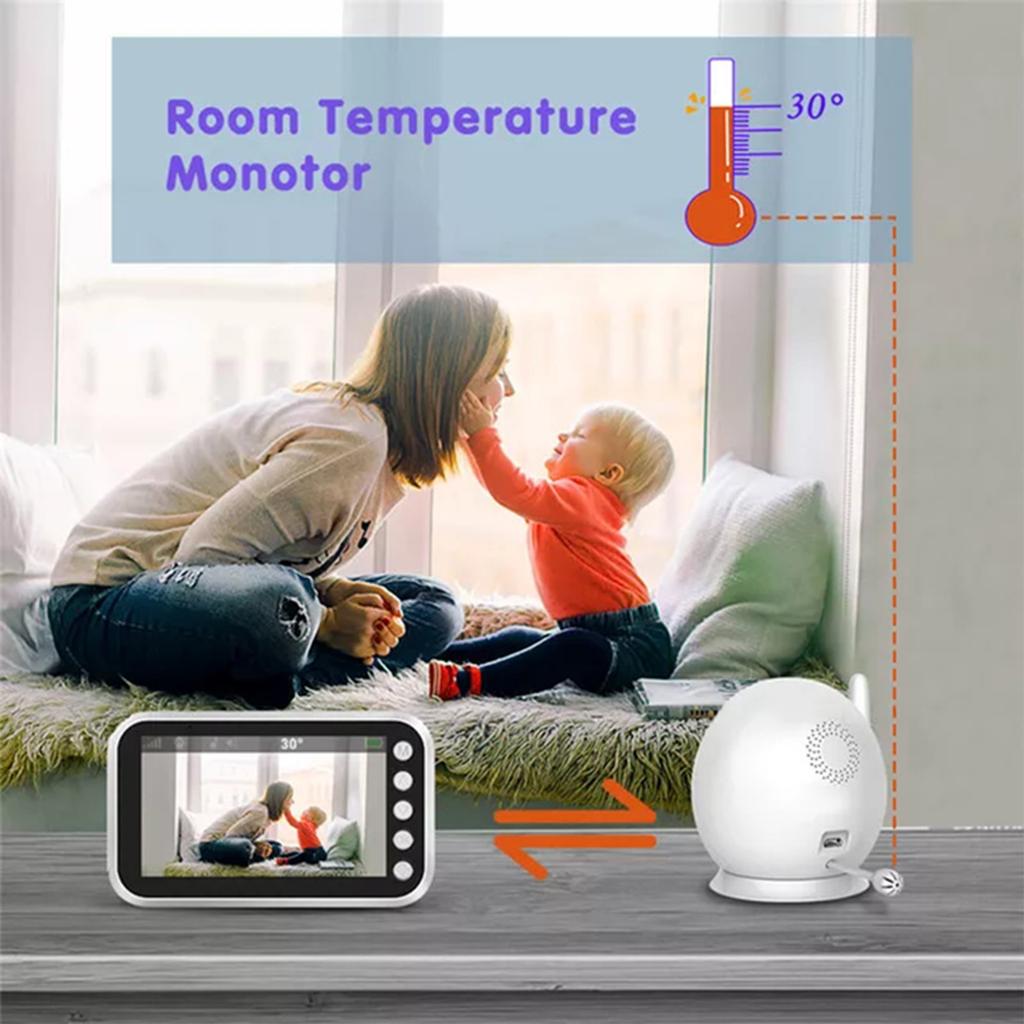 Baby Monitor-4.3 Inch Baby Monitor with Baby Care and Monitoring Features - Perfect for Keeping an Eye On Your Little One - English Translation