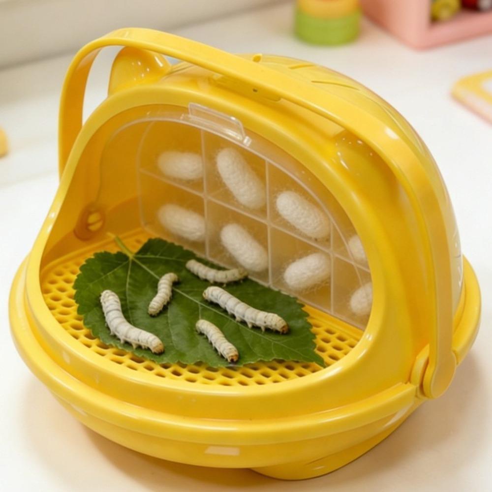 Transparent Silkworm Rearing Kit Space Capsule Design Feeding Container  Insect Feeding жёлтый