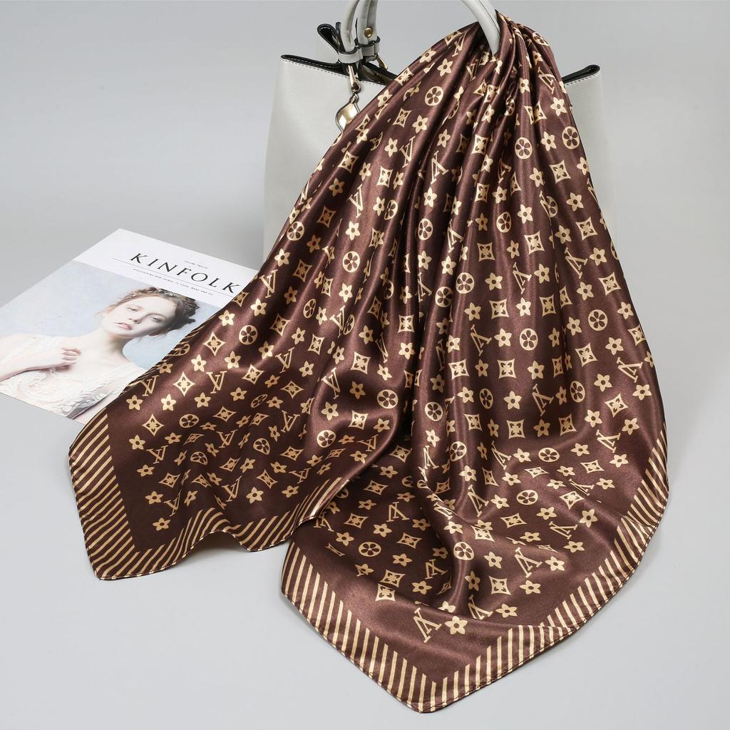 90 Square Scarves, Silk Scarves, Women's New Spring and Summer High-end Sense Versatile, Thin Scarves, Shawls Outside