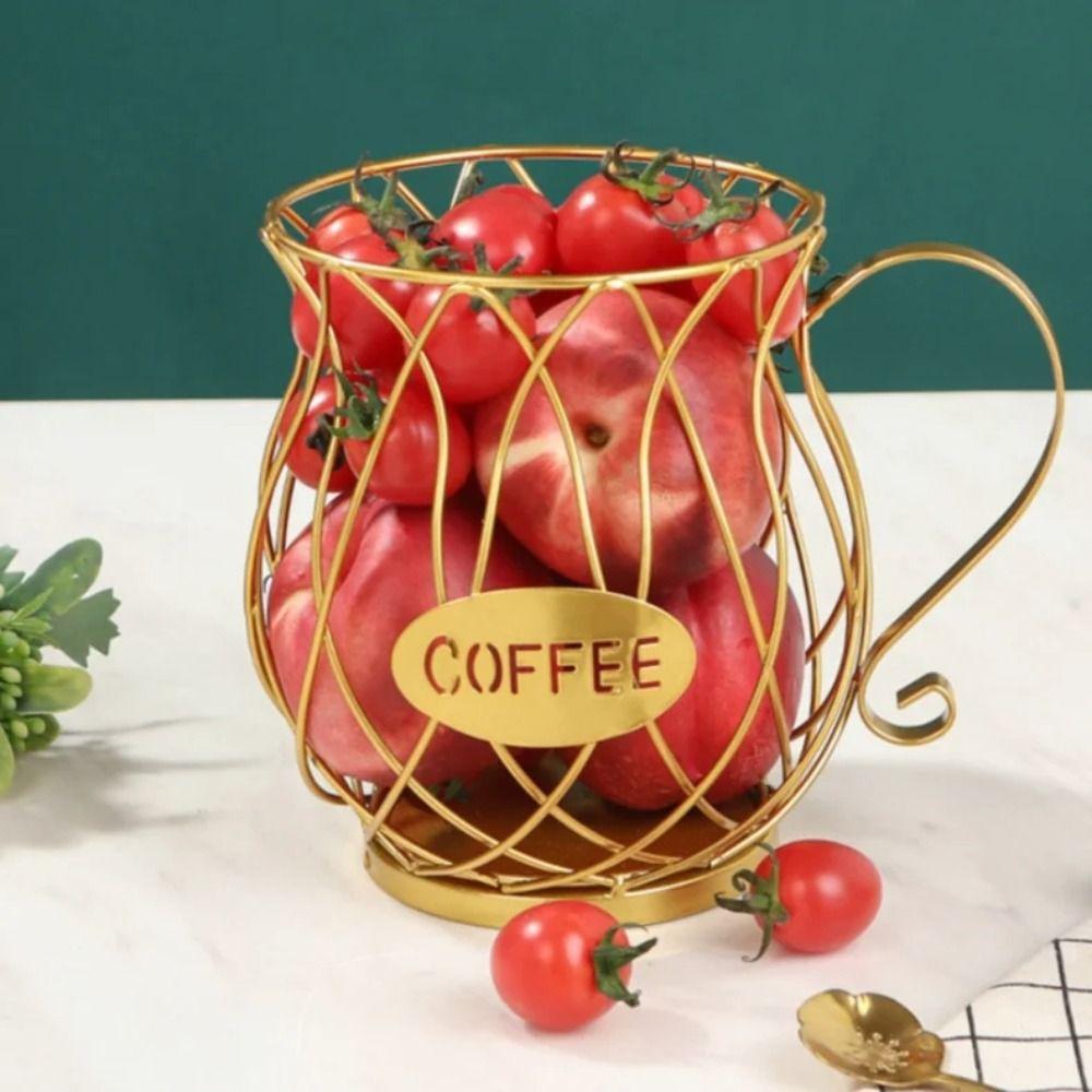 

Ironwork Coffee Pod Держатель капсул Золотой/черный полый стеллаж для выставки товаров Новая железная корзина для фруктов Фрукты