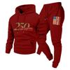 Men Women Hoodie Set Loose Casual Tracksuit 240th Anniversary Print Long Sleeve Sweatshirt Jogger