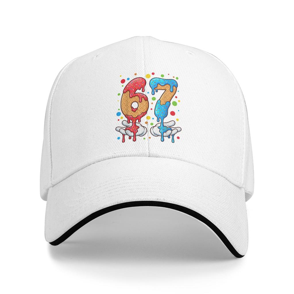 Spotty Dots Dripping Ice Cream In Need Six Seven Meme Casual Baseball Cap Hunting Camping Trucker Hat Summer Men Baseball Caps