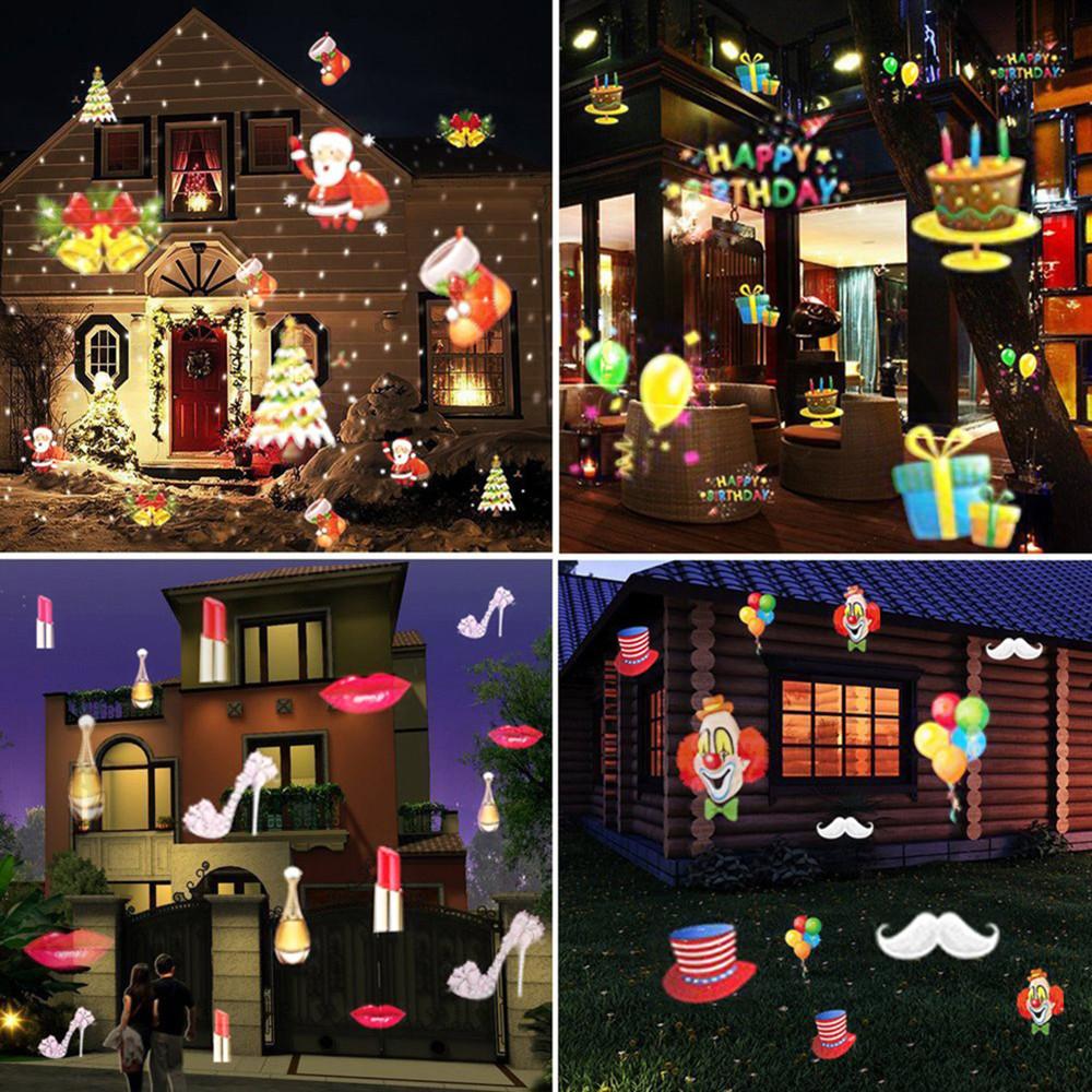 Christmas Snowflake Projector Light Large Decoration Christmas Party Laser Led Stage Light Rotating Xmas Lighting Garden Decor