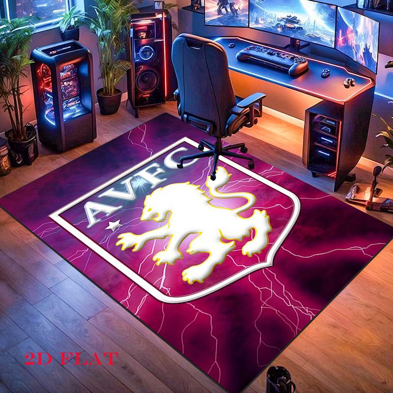 Aston Villa Logo Carpet Rug for Living Room Bedroom Home Sofa Decoration,Kids Play Nonslip Floor Mat