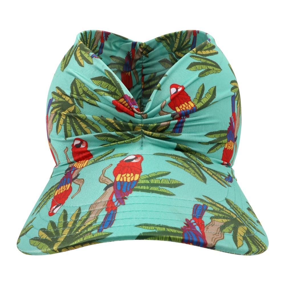 New Anti-UV Summer Visors Hat Flora Printing Breathable Empty Top Hat Empty Top Wide Large Brim Sun Hat Woman