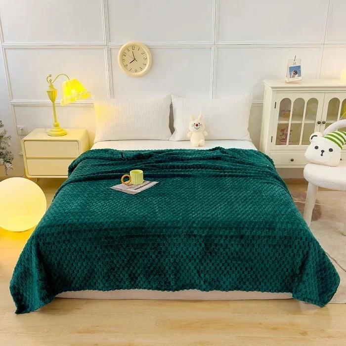 Winter Plaid Blankets for Beds Warm Sofa Blnket Fluffy Blankets Queen King Size Bedding Imitation Fur Bed Sofa Cover