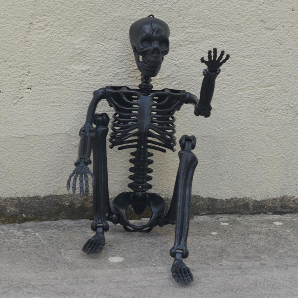Halloween Skeleton Skeleton Man Black 90cm Standing Hanging Decoration Haunted House Bar Courtyard Decoration