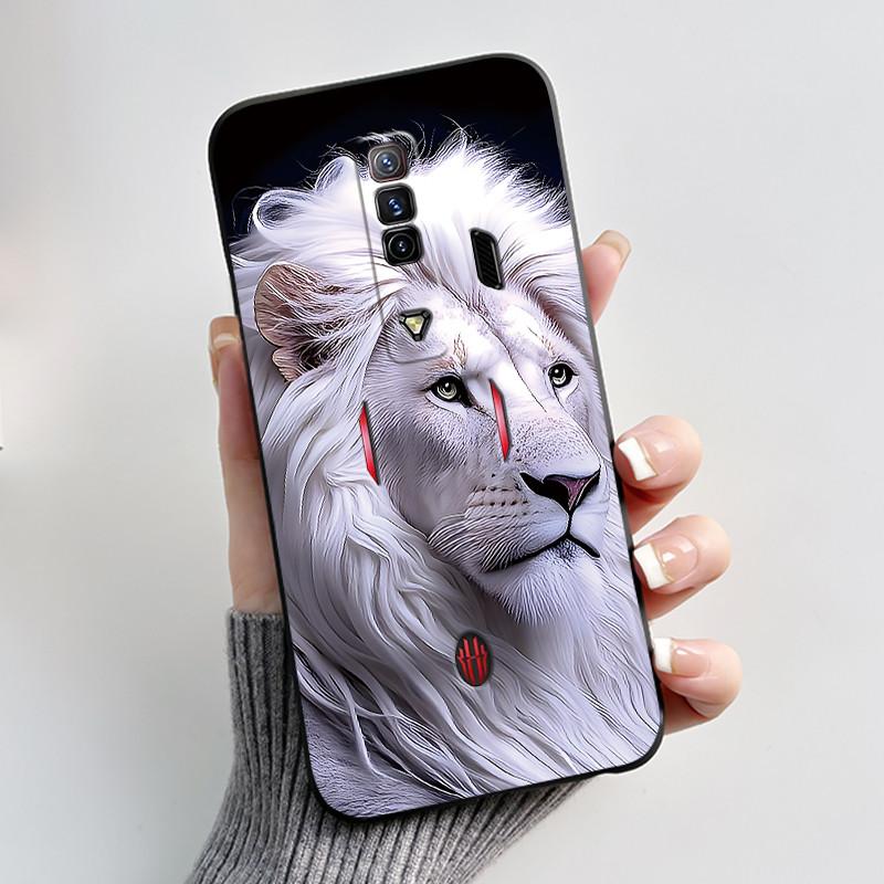 Per Custodia Red Magic 7 NX679J Per Nubia Red Magic 7S Cover Posteriore Carino Coniglio Amore Nero Morbido TPU Custodia per Telefono Per RedMagic 7 7S Guscio
