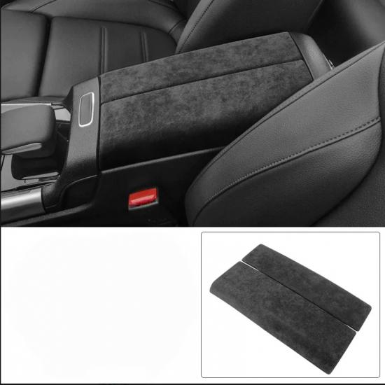 Suede Car Center Console Armrest Case Lid Cap Cover Panel For Mercedes Benz A GLA GLB Class W177 V177 X247 H247 -2024