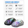 Docooler Wireless Gaming Mouse, Transparent Crystal Shell, 3 Modes (USB Wired + 2.4G Wireless + Bluetooth), 3600DPI Adjustable eSports Mouse,