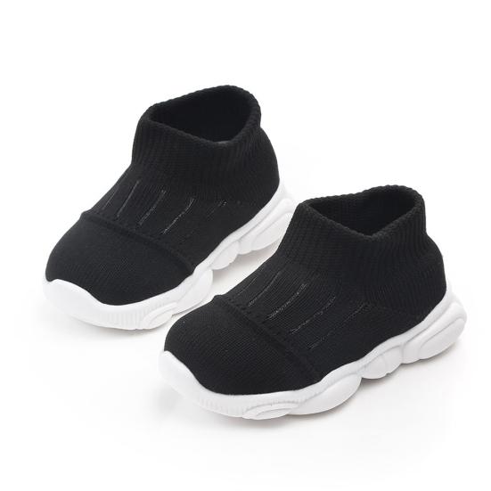 

Baby Girl Boy Solid Color Breathable Sport Mesh Ankle Shoes Anti Slip Sneakers 16 чорний