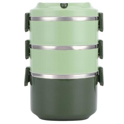 Insulated Lunch Box Stainless Steel Bento Box Portable Food Container Kitchen UtensilsThree Layers/