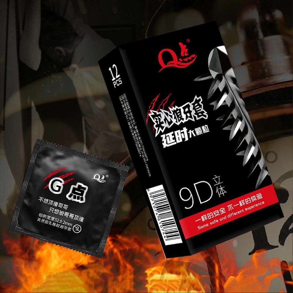 12PCS Natural Skin Feeling Particle Condoms Super Lubricated Latex Real Feel Condoms for Sex Life Adult Sexy Accessory