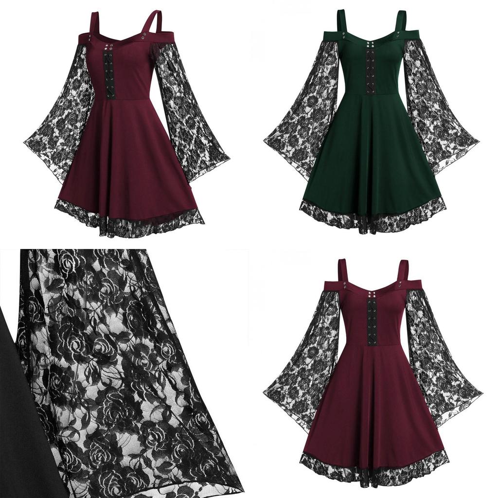 Charmantes großes mittelalterliches Vintage-Kleid für Damen, ideal für Cosplay und Karneval