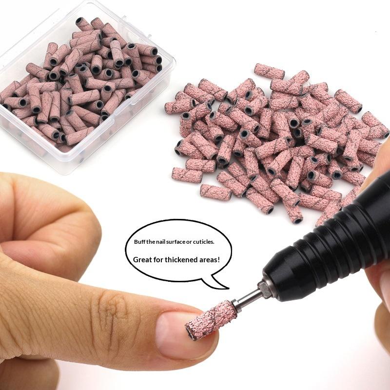 101Pcs Dead Skin Remover Mini Sanding Bands Kits Nail Drill Bits With Mandrel Electric Manicure Accessories Tool