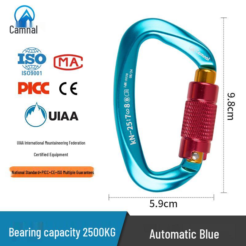 Kanle D-Shaped Screw-Lock Carabiner: Quickdraw Climbing Safety Buckle