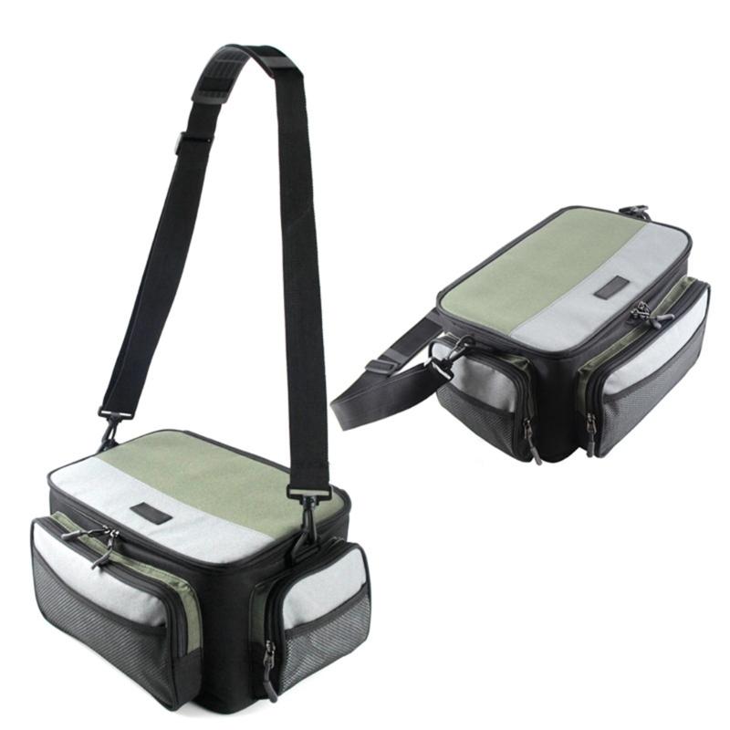 Large Capacity Fishing Tackle Bag Fishing Gear Bag Multipockets Carrying Pouches