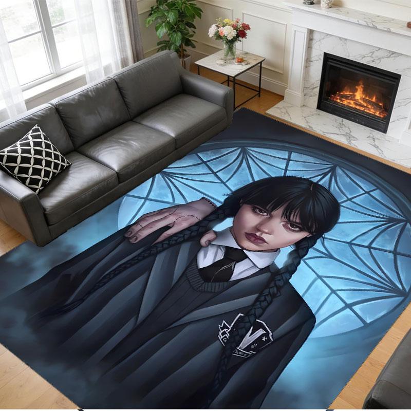 Crystal Velvet Rug Soft Non Slip Indoor Floor Mat Home DecorWednesday Addams