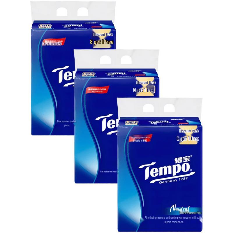 Tempo Unscented 4-Ply Facial Tissues, 90 Sheets