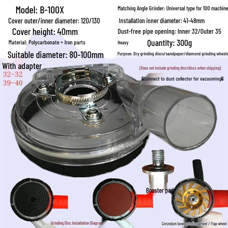 100-Type Dust-Free Vacuum Grinding Angle Grinder Protective Cover