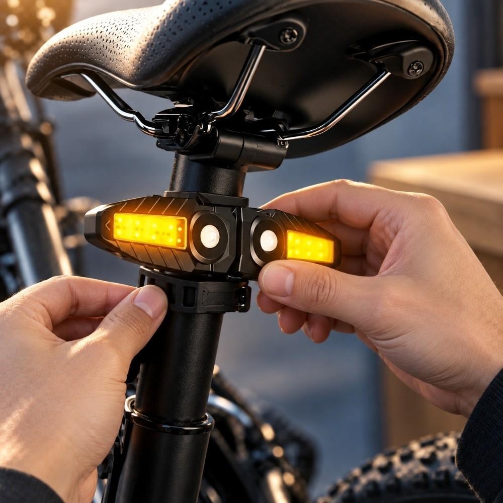 with Turn Signals Bike Tail Light Remote Control LED MTB Rear Light Safety Warning