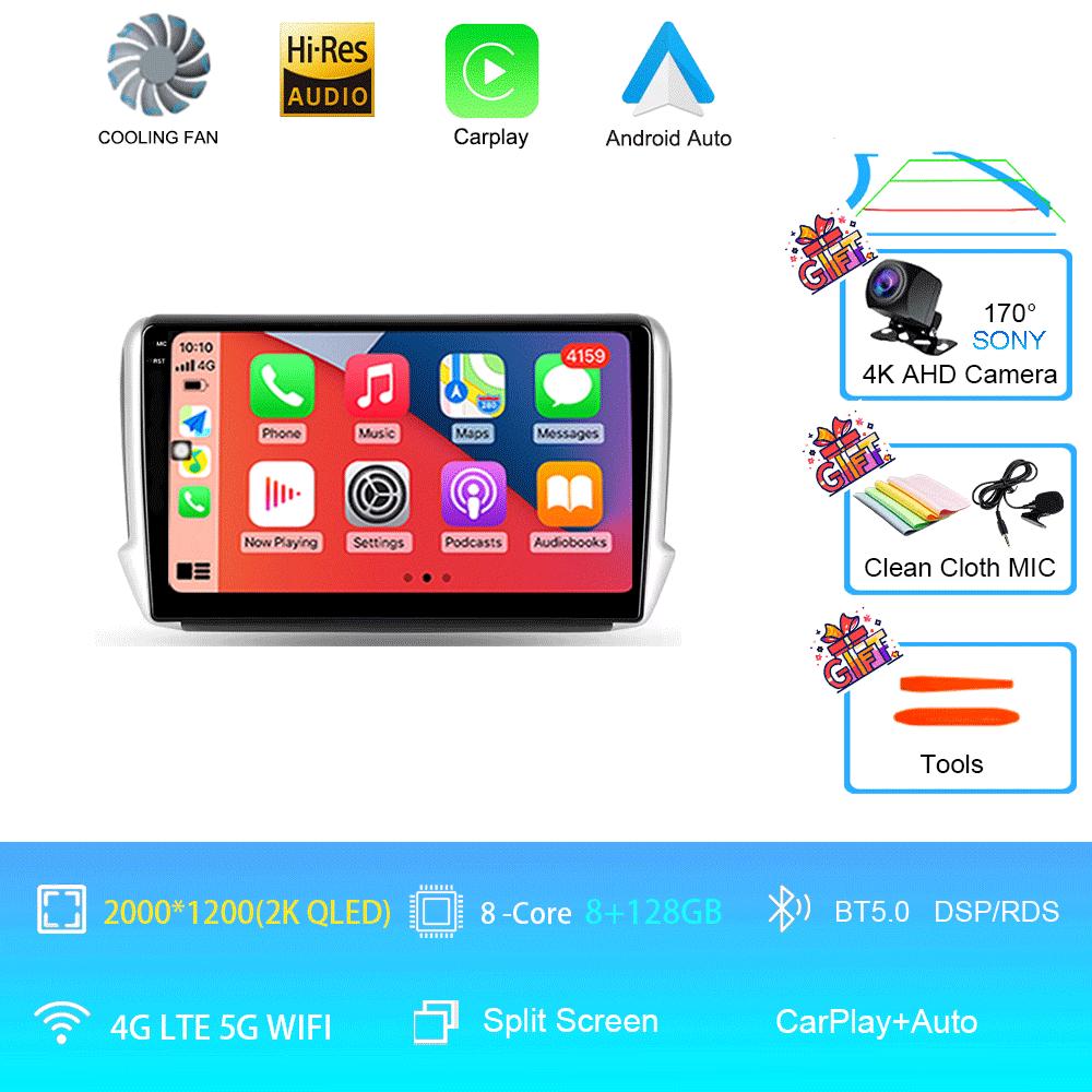 Car Radio Android 14 2 Din Video For Peugeot 2008 208 Multimedia System 2012 - 2018 GPS Navigation Autoradio WIFI 4G FM Carplay