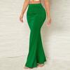 Women's Fashion Solid-Colour High-Waisted Slimming Stretch Pleated Fishtail Skirt