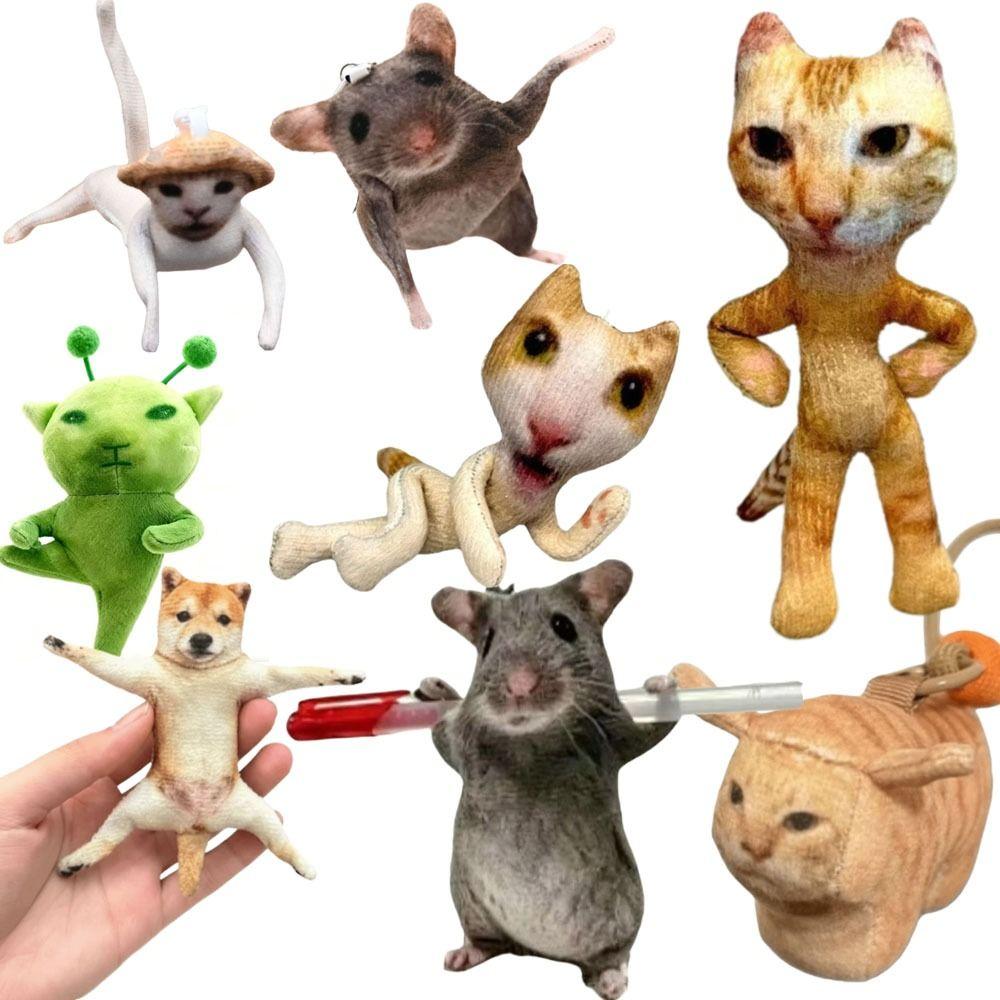 Funny Mouse Keychain Simulation Prank Toy Plush Pendant Meme Keychain  Bag Decoration