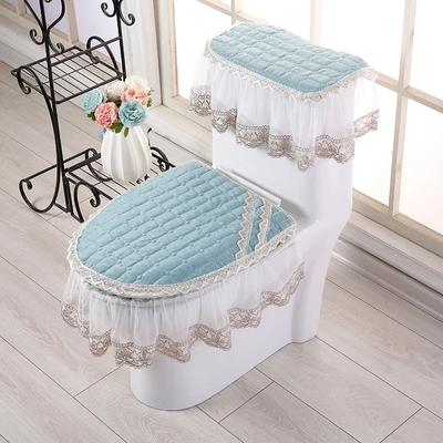 3PCS Toilet Case Mat Set Big Lace All-season Universal Seat Cushion Cover Toilet Sleeve for Winter Household Use