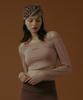 Empebeu Ballet Double Layer Strap Long Sleeve Peach Beige